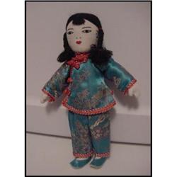 Doll Cloth Chinese 8" Girl Aqua Outfit #942233