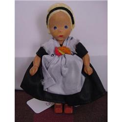 Doll Wooden Germany Wood Girl Jointed 1950s #942241