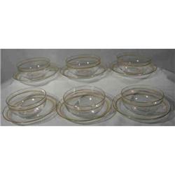 6 Bowls & Underplates. Acid Etched #942294