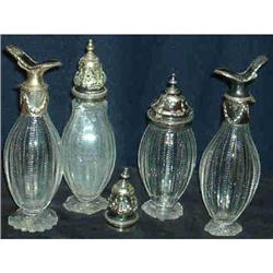 Cruet tops. 5 Victorian tops to bottles. #942307