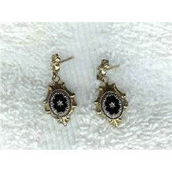 Earings. Victorian. Onyx. Circa 1900 #942363