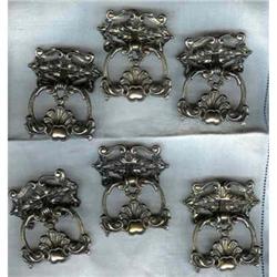 Art Nouveau Drawer Pulls (6) Silver Plate #942364