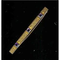  14k gold and Amethyst Bar Pin #942375