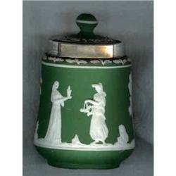 Jasperware jam Pot and Lid #942387