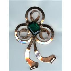 Deco Pin. Sterling, Rose Gold Wash. (Vermeil) #942444