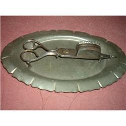Pewter.Candle snuffer.Wick collector box. #942485