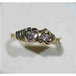 Diamond and 14k ring Two Hearts #942502