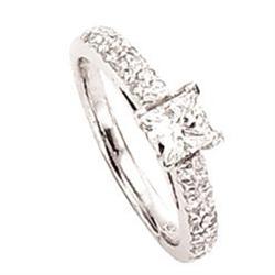 1.32 carat PRINCESS CUT and ROUND DIAMOND ring  #942642