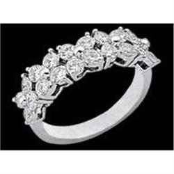 1 carat DIAMOND band 20 diamonds ring white #942648