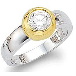 2 carat G SI1 diamond ring two tone designer #942661