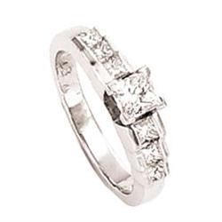 1.42 carat PRINCESS CUT diamond ring gold 14K #942681
