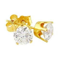 2 carat DIAMOND stud earrings round yellow gold #942692