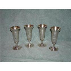 4 STERLING SILVER CHAMPAGNE FLUTES #942743