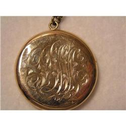 14K GOLD LOCKET  WITH FLEU-DE-LIS DIAMONDS #942751
