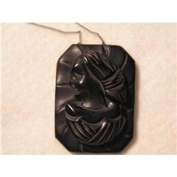 LARGE BLACK CAMEO PENDANT #942753