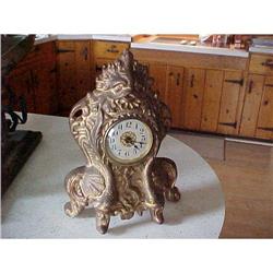 Shelf clock; embossed, Vic. metal #942773