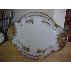 Glass Dresser Tray;Heavily embossed gold #942783