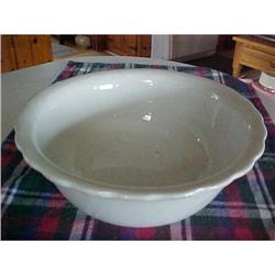 Heavy Ironstone bowl, white, signed,flluted #942784