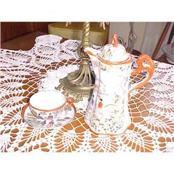 Geisha Chocolate Pot;Red & Blue dressed ladies #942811