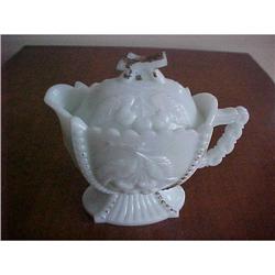 milk glass , Pitcher, embossed #942883