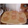 Image 1 : Depression glass cups & Saucers (8) panel #942953
