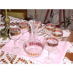 Wine Caraffe and 6 stem  4 oz. wines #943005