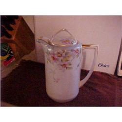 Nippon Chocolate Pot, Hand Painted, gold trim #943049