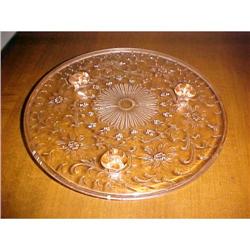 Cake Plate, Footed, Pink Depression #943066