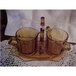 Cambridge Glass, signed, Sugar & Creamer #943156