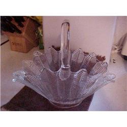 lrg. glass basket; 14" long;7" wide,11" tall #943184