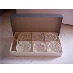 Salt sellers, pressed glass,set of 6 w/spoons #943185