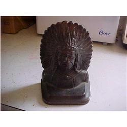 Door Stop, Bronze, Indian, Full Head Dress #943192