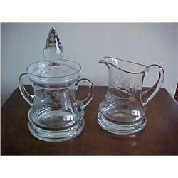 Etched Glass Sugar & Creamer #943206