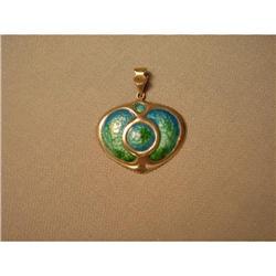 Pendant  Sterling   Enamel  signed R.J.W. #951241