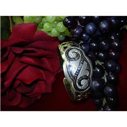 SILVER ON GOLD RUSSIAN  ENAMELED BANGLE #951267