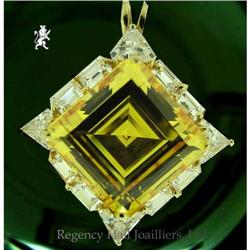 RHJ Sq Canary Cubic Zirconium Pendant  #951328