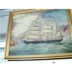 19THc. PAINTING OF BRITISH BARQUE #951357
