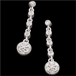 WHITEGold Dangling DIAMOND EARRINGS #951423