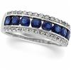 Image 1 : 14k Wedding Band SAPPHIRES DIAMONDS #951431