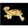 Image 1 : 14K GOLD PIN  TURTLE   w RUBY Eye #951446