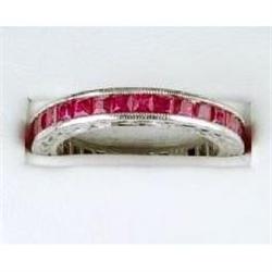 ANTIQUE 14K  RUBY WEDDING BAND ETERNITY BAND! #951448