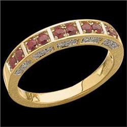 14k GOLD  RUBY  DIAMOND WEDDING BAND  #951449