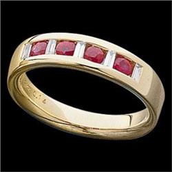 14K GOLD RUBY DIAMOND WEDDING BAND #951450