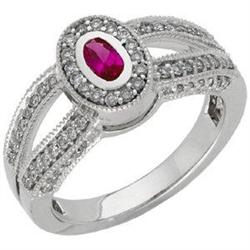 14k WHITE Gold RUBY  DIAMOND  RING #951457