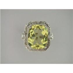 ANTIQUE FILIGREE RING PERIDOT 5 CARATS! #951461