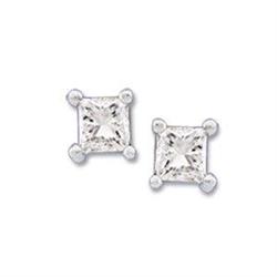 14k PRINCESS CUT DIAMOND EARRINGS  .25 CARATS! #951478