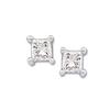 Image 1 : 14k PRINCESS CUT DIAMOND EARRINGS  .25 CARATS! #951478