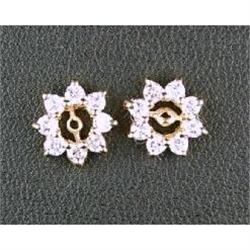 14k GOLD DIAMOND EARRING  JACKETS  .50 CARATS!  #951482