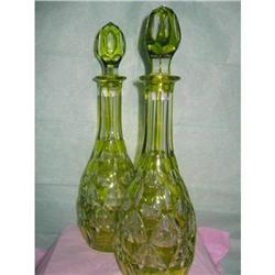 BOHEMIAN OVERLAY GLASS DECANTERS #951486