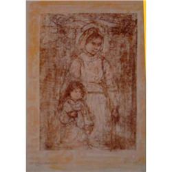 Michelle & Nana litho by Edna HIbel #951504